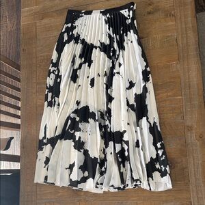 ASOS Black and White A-Line Pleated Skirt